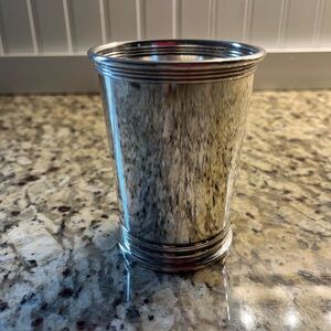 NEW!! NEWPORT Silver Mint Julep Cup. No Monogram. 4” x 3” ROLLED & BANDED.